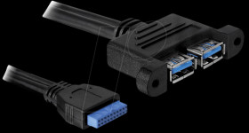 82941 Cable USB 3.0 Pfosten &gt; 2x USB 3.0 A Bu 45cm