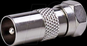 CSGB41953ME Satellite and antenna adapter, F connector &gt; IEC (coax) connecto