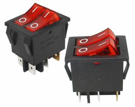 Przełącznik kołyskowy podswietlany zielony 220V