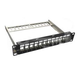 Patch panel 10" nieobłożony 12 portów 1U czarny (SX12M-0-STP-BK-UNI-N-10)