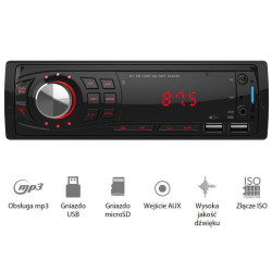 Radio samoch.VORDON AC-1101U Nelson, RED USB/microSD/AUX