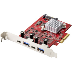 Renkforce RF-4679642 controller card 2+2 ports USB 3.2 2nd gen PCIe USB A C