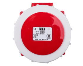Gniazdo tablicowe 16A 5P 400V /75x75/ czerwone IP67 POWER TWIST 3152-6