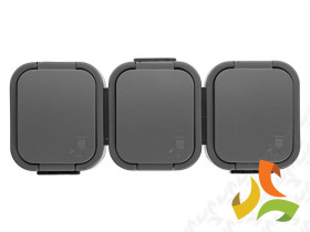 B2 IP54 Gniazdo potrójne z uziemieniem 3x2P+Z NT-316 B2 szary ABEX