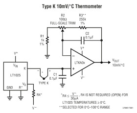 Thermocouple Cold Junction Compensator and Matched Amplifier