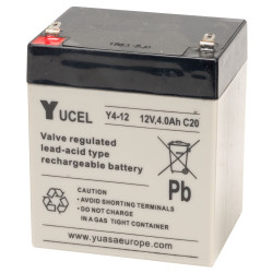 Yuasa Yuvolt Yucel Y4-12 Valve Regulated Lead Acid SLA Battery 12V 4.0Ah