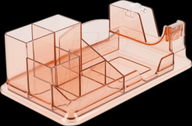18341 Desk organiser, transparent/brown