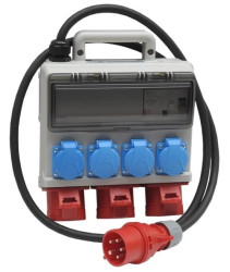 Rozdzielnica budowlana elCASE C16-0304 IP44, 2m H07RN-F 5G2,5 z wt. CEE 16A, gniazda: 4x GK 230V 16A, 3x CEE 16A, RCCB 35211200