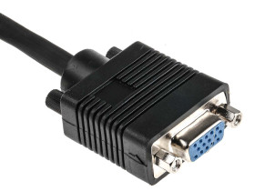 Kabel VGA złącze A Męskie złącze B Żeńskie długość 500mm Czarny RS PRO 200 V DC PVC