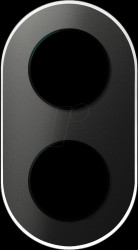 WDE011427 Glass frame, 2-gang, black, round, Renova, retro design