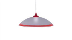 Lampa Wisząca Ufo Na E27, Klosz Kopuła W Kolorze Biało-Czerwonym K-3512 Kaja...