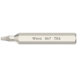 Wera 05058102001 867/0 Micro Bits TORX® Socket Screws TX 4 x 30mm 4mm Hex Drive