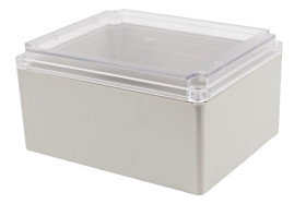 Obudowa ogólnego użytku ABS szerokość zew. 204 mm długość zew. 254 mm wys. zew. 130 mm Hammond IP65 Jasnoszary