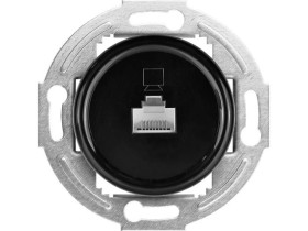 Gniazdo LAN Retro, 1xRJ45, kat.5e, czarne