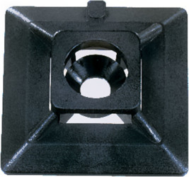 Mounting base, max. bundle Ø 3.6 mm, PA, black, self-adhesive, (L x W x H) 20 x 20 x 5.3 mm, 01860911010