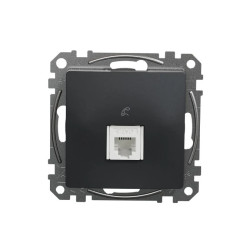 Gniazdo telefoniczne RJ11, czarny antracyt, Sedna Design i Elements SDD114491