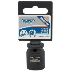 Draper Expert 06877 Expert 17mm 3/8&quot; Square Drive Hi-Torq&#xAE; 6 Point Impact Socket