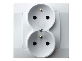 KARO Gniazdo podwójne z funkcją niezmienności faz biały GP-2SC/00 OSPEL