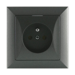 OPAL Gniazdo pojedyncze z uziemieniem grafitowe GPt-16 Op GR
