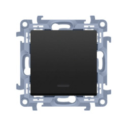 Simon 10 Łącznik krzyżowy z podświetleniem LED bez piktogramu (moduł) 10AX, 250V, zaciski śrubowe czarny mat CW7L.01/X/49