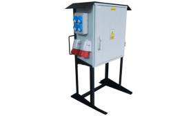 Rozdzielnica budowlana ERB160AC2L na stojaku, IP54, gniazda: 4x CEE 32A, 8x GS 230V, RBK00, licznik energii