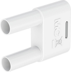 Złącze męskie bananowe Stäubli SKS-4N-19 66.4012-29 Średnica pina: 4 mm Rozstaw kołków: 19 mm biały 1 szt.