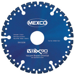 MEXCO VBX9011522 VBX90 Grade Universal Diamond Blade 115 x 22mm