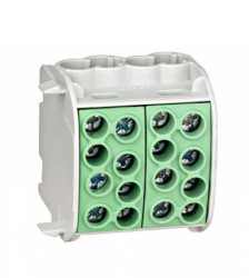 Zacisk rozgałęźny 1-bieg., 35 mm², żół/ziel., 4 wej.,4 wyj.