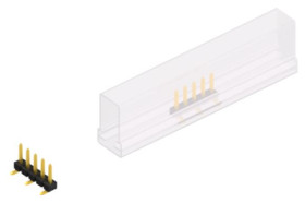 Pin header, 5 pole, pitch 2.54 mm, angled, black, 10059070