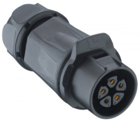 Jack, 4 pole, solder cup, quick locking, straight, 2640 04 T12CB A