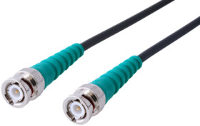 Coaxial cable, BNC plug (straight) to BNC plug (straight), 50 Ω, RG-58C/U, grommet green, 5 m, C-00460-5M