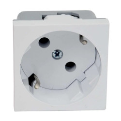 Gniazdo modułowe QUADRO z podwójnym stykiem ochronnym (schuko) białe QS 45X45_HB