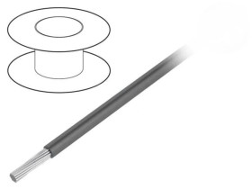 Przewód na rolce 30,5m linka Cu 24AWG PVC ciemnoszary 300V 3050 SL005