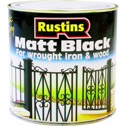 Rustins BLAM250 Matt Black Paint Quick Drying 250ml