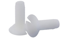 Śruby maszynowe M4 łeb z łbem stożkowym Nylon długość 12.0mm skok 0.70mm