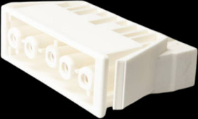 Socket, 5 pole, cable assembly, spring-clamp connection, 0.5-2.5 mm², white, AC 166 GEBU/ 5 WS