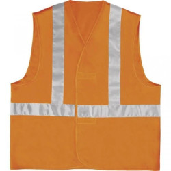 Kamizelka ostrzegawcza z poliestru z dwoma pasami - montaż szelkowy kl. 2 kolor pomarańczowy fluo rozmiar L CORP GILP4ORGT