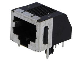 Gniazdo RJ45 8-pin Kat 3 ekranowane,niskoprofilowe złocony 5555153-1