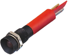 Lampka kontrolna do montażu panelowego 130V ac, czerwona 8mm LED Chrom Końcówka lutownicza CML Innovative Technologies