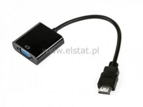 Konwerter adapter z HDMI do VGA z dźwiękiem, czarn