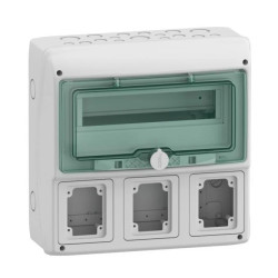 Rozdzielnica 1x12 natynkowa Mureva IP65 do gniazd gMRV-1-12+1-NT-T/3 3 otwory 90x100mm 13180