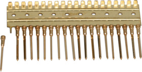 IC-socket strip, 20 pole, pitch 2.54 mm, brass/copper beryllium for DIL-IC, 074-1-020-0-G3SGG-ZS0