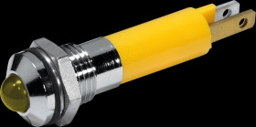 19080252 LED signal light, yellow - ultra-bright, 12 VAC/VDC, Ø8 mm, 1100