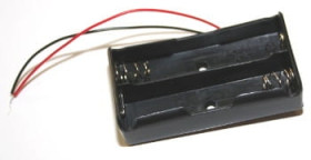 Pojemnik baterii 2x 18650, wyprowadzenia przewody
