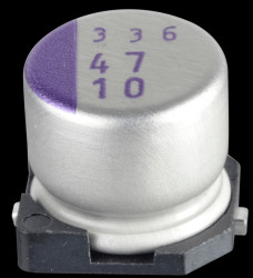 10SVP47M SMD-polymer aluminium, low ESR, 47 µ, 10 V