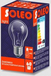 Żarówka E27 A55 40W 420lm 2700K 230V SOLEO wysokotemperaturowa WST-2621 /100 szt./