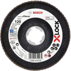 Bosch 2608619810 X551 Flap Disc 115mm Diameter 22.23mm Bore 1 piece