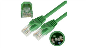 Patchcord Utp Kat.5E Kabel Sieciowy Lan 2X Rj45 Linka Zielony 0,25M Neku
