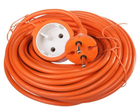 Przedłużacz ogrodowy 1-gniazdo b/u 15m /H05VV-F 2x1/ pomarańczowy P01315