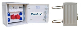 Rozdzielnica budowlana na słup (4X2P+Z, 1X16A/5P, 1X32A/5P) KANLUX RB40x40-K40-00114W-S0-KANLUX